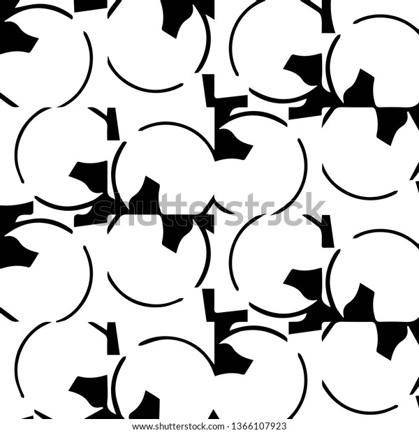 Simple Black White Illustration Abstract Geometric Stock