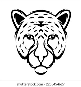 Simple black white leopard head logo