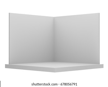 Simple Blank Empty Stand Or Booth Mock-up Template. 3D Rendering