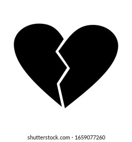 Simple Broken Heart Outline Style Stock Illustration 1658280778