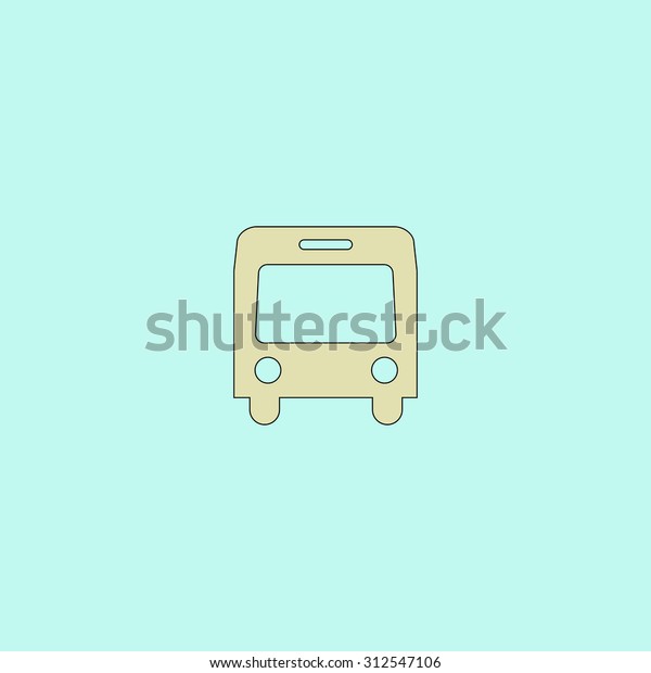 Simple Bus. Flat simple line icon. Retro color\
modern illustration pictogram. Collection concept symbol for\
infographic project and\
logo