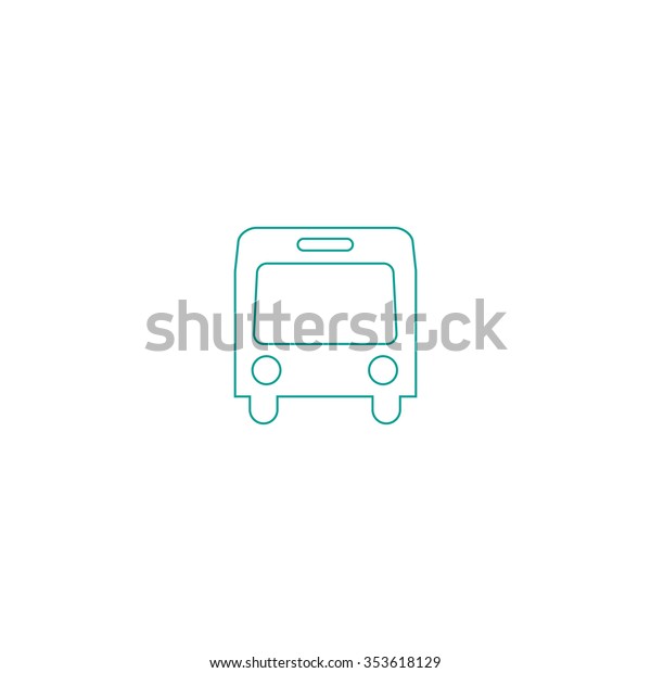 Simple Bus Outline Symbol On White のイラスト素材