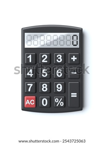 Simple calculator 3D rendering illustration isolated on white background