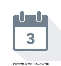 simple calendar icon 3 on white background illustration