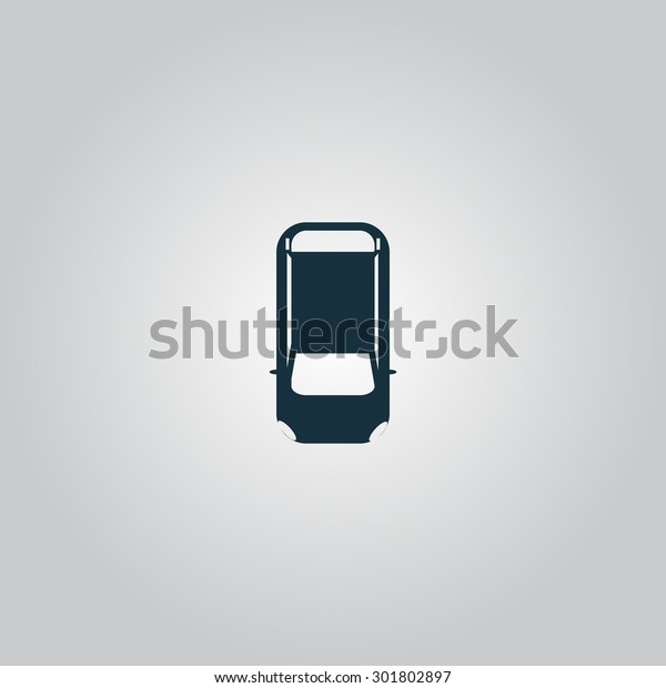 Simple car - top view. Flat web icon or sign\
isolated on grey background. Collection modern trend concept design\
style  illustration\
symbol