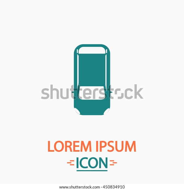 Simple car - top view. Flat icon on white\
background. Simple\
illustration