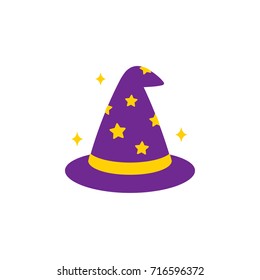 Simple Cartoon Wizard Hat Icon Illustration Stock Illustration