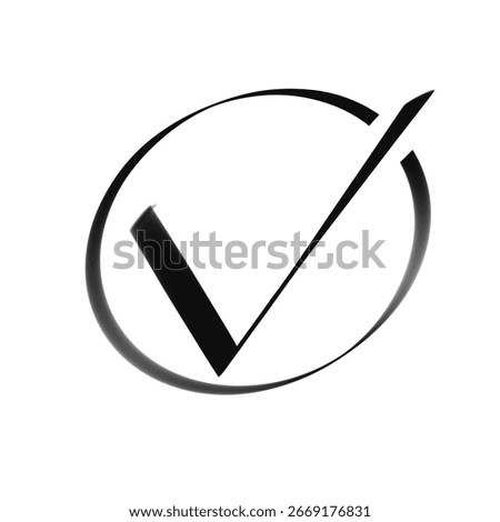 Simple check symbol for creative projects and digital apps.