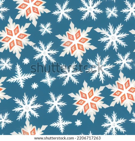 Simple childlike Christmas seamless pattern with geometric motifs. Snowflakes,  circles with different ornaments. Retro textile or wrapping paper design. 