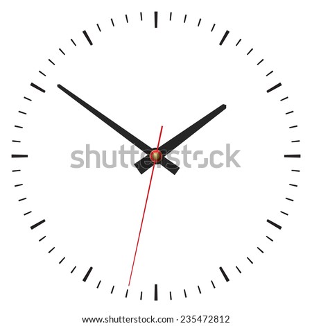 Simple classic clock on white. 