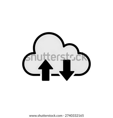 Simple cloud storage icon, backup symbol, server computing