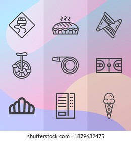 Simple collection of waterpark related lineal icons.  about  signs for infographic, logo, app development and website design.  premium symbols isolated on a stylish background.
