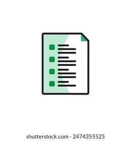 A simple, colored document icon, an illustration for documents