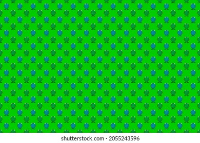 Simple cute cartoon pattern wallpaper on green background for printing, gift wrap.