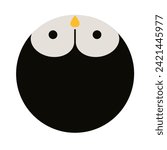 simple cute round shape penguin icon
