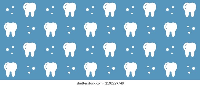 Simple dental pattern. Flat  
illustration of teeth.