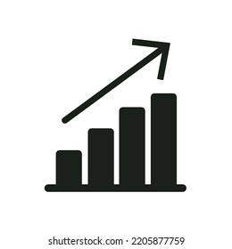 Simple Design Icon Black And White An Uphill Business Chart 