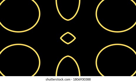 Simple design over the black background with elliptical brush strokes with yellow colour modern artwork and for the interior floor tile design inside the house