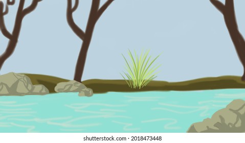 川のせせらぎ のイラスト素材 画像 ベクター画像 Shutterstock