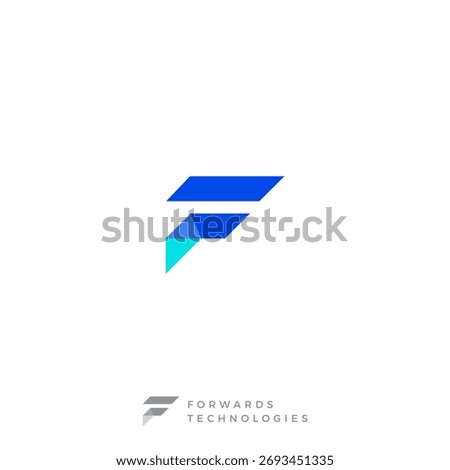 A simple digital technology logo with a modern, forward-looking F initial shape.