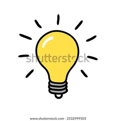 A simple drawing of a light bulb, featuring a round bulb with a visible filament and base.