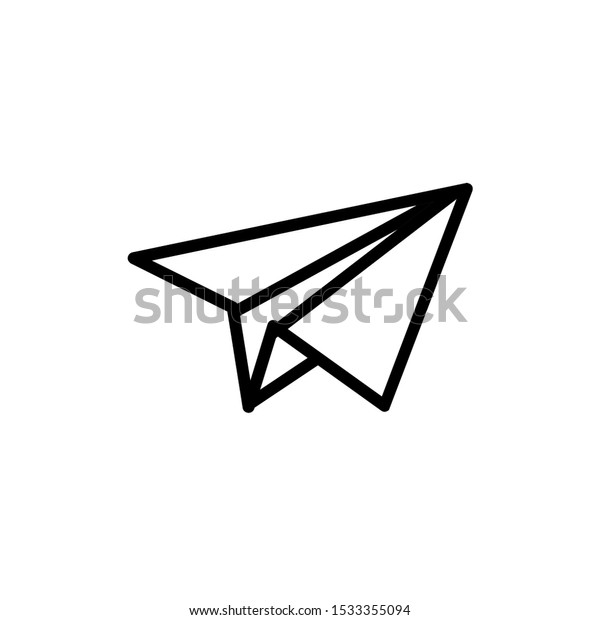cute simple paper airplane drawing
