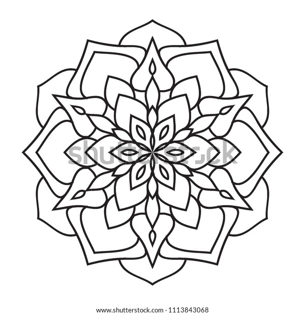simple easy basic mandalas coloring pages stock illustration