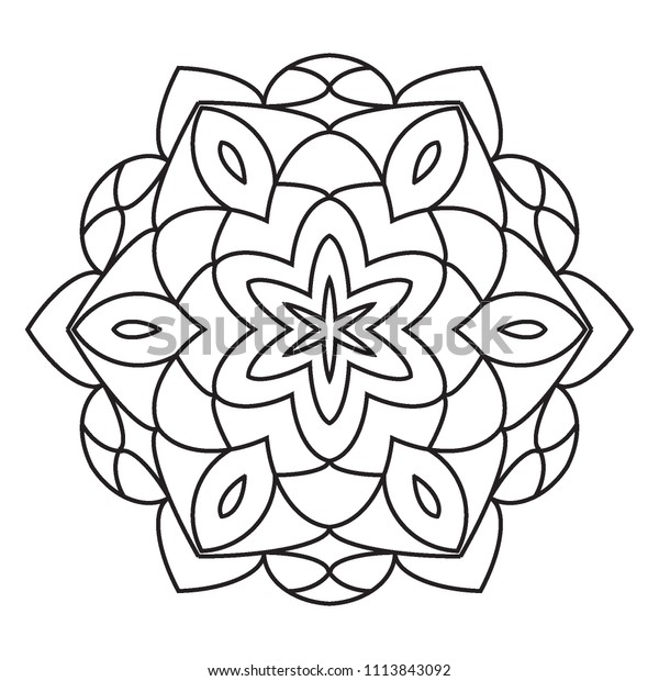 simple easy basic mandalas coloring pages stock illustration