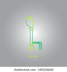 Simple Eco Related Outline Gradient Icon Of Geothermal Energy Station. Alternative Renewable Electricity Generation Concept. Geothermal Power Plant Design Element In Trendy Style. 