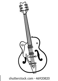 A Simple Electric Guitar Line Art Illustration