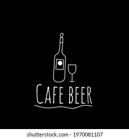 Simple and elegant beer café logo