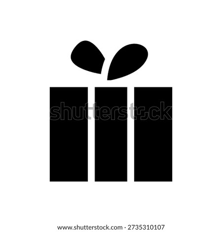 Simple elegant gift icon design, luxury present box for premium and formal occasions, isolated on white background.