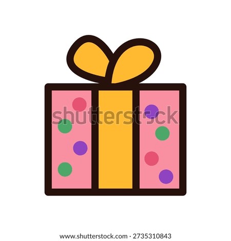 Simple elegant gift icon design, luxury present box for premium and formal occasions, isolated on white background.