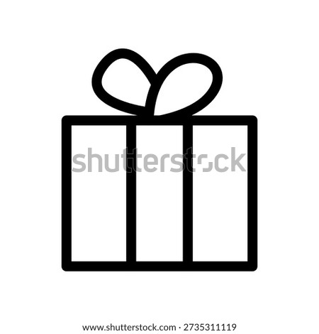 Simple elegant gift icon design, luxury present box for premium and formal occasions, isolated on white background.