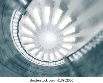 Simple empty room interior with lamps. 3D rendering