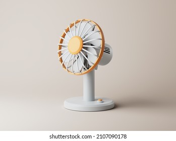 Simple fan or ventilator on floor 3d render illustration.