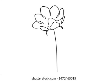 Simple Flower Continuous Line Illustration Stock Illustration ...