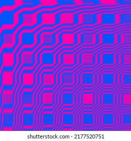 Simple Futuristic Blue And Pink Colored Stripe Pattern Blend. Colorful Background Design.