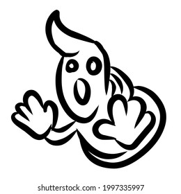 simple ghost drawing illustration line art style