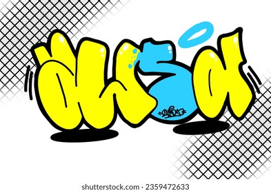 Simple graffiti ilustration. Awsd throwup