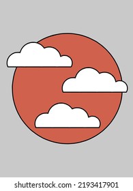 Simple graphic cloud and mountain