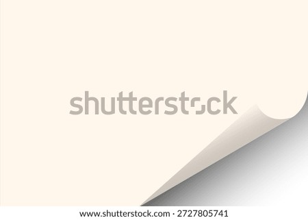 Simple graphic design element showing a light-colored paper page with a curled bottom-right corner