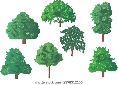 simple green tree illustration design 