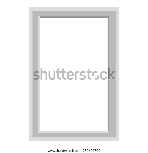 Simple Grey Frame Isolated On White Stock Illustration 750629704