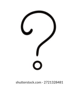 Simple Hand Drawn Question Mark Outline Icon Symbol Shape Graphic	