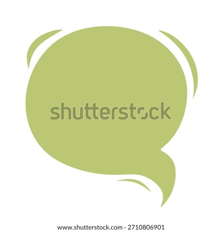 Simple Handdrawn Speech Bubble Balloon Shape Icon in Light Green Color