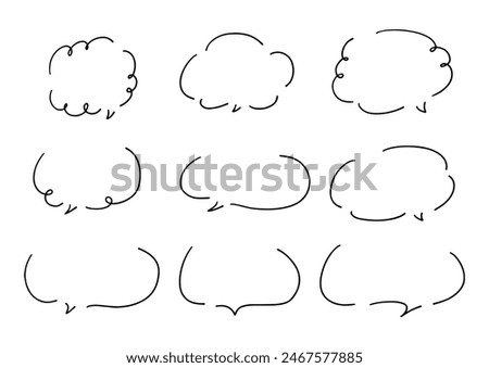 Simple hand-drawn speech bubble set