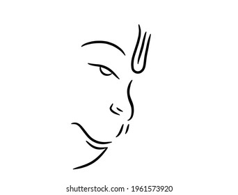 Sketch of Shree Hanuman by Bhaveshsinh Dusane
