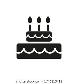 Images Photos Et Images Vectorielles De Stock De Icone Gateau D Anniversaire Illustration Vectorielle Joyeux Anniversaire Gateau Pour La Fete D Anniversaire Avec Trois Bougies Similaires Shutterstock