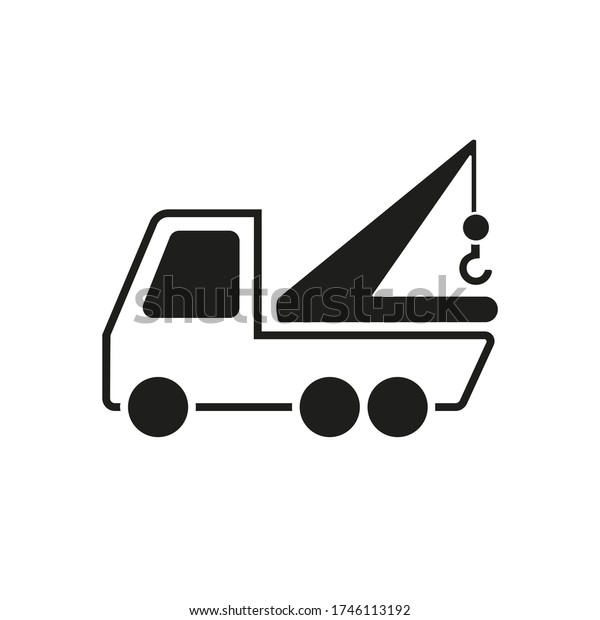 Simple icon of manipulator. Tow truck, illegal\
parking, accident. Auto concept. Can be used for topics like\
transportation, service,\
vehicle
